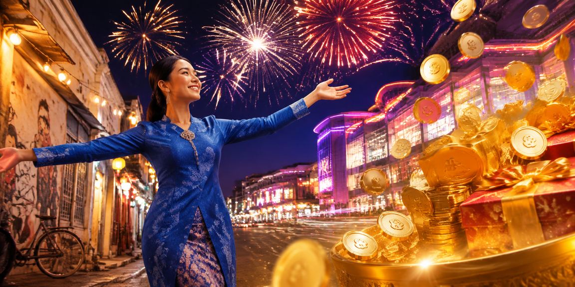 Wanita berbaju kurung mengira rebat dan bonus pertaruhan di Penang